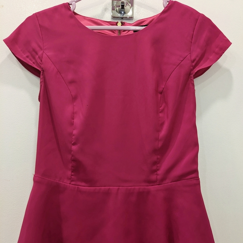 Express fuchsia/hot pink peplum top, cap sleeves - XS